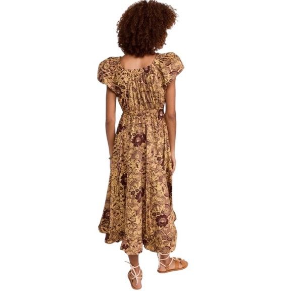 Ulla Johnson - Nanette Brown Floral Midi Dress Sz 4 - Picture 2 of 10